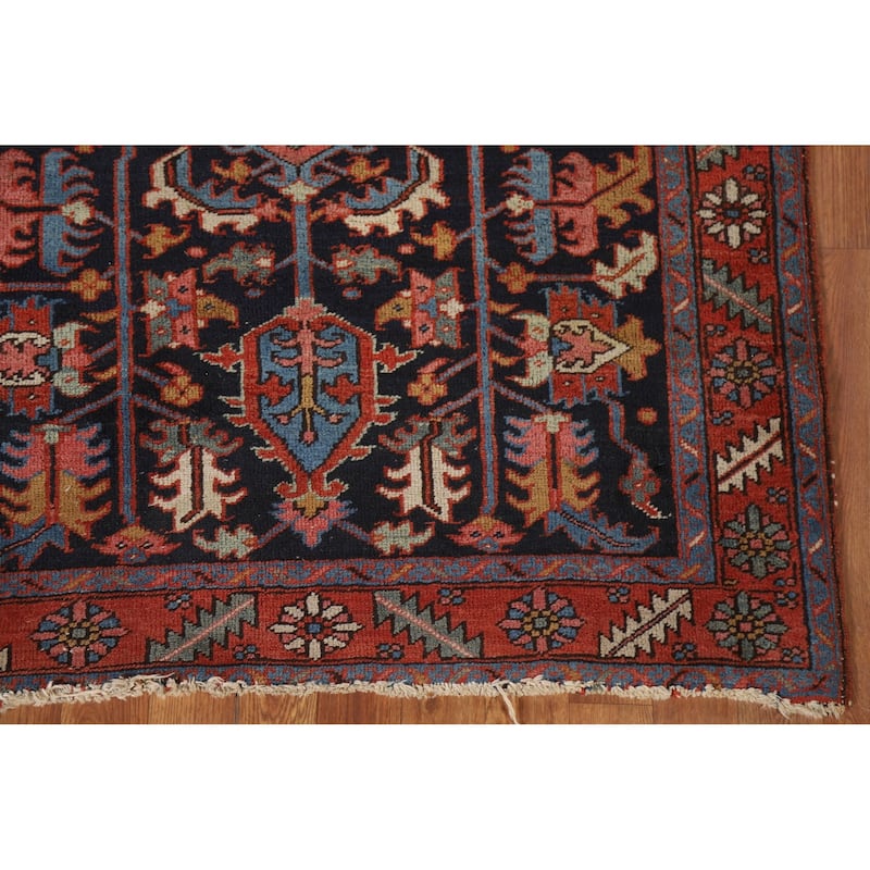 Heriz Serapi Persian Antique Accent Rug Handmade Wool Carpet - 3'8"x 4'10"