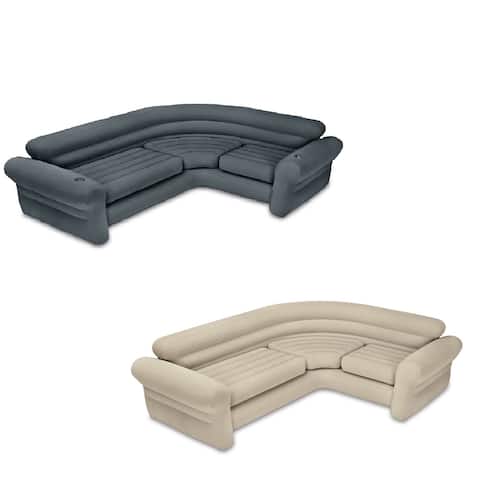 Intex Inflatable Couch Sectional, Gray & Intex Inflatable Couch Sectional, Beige - 26