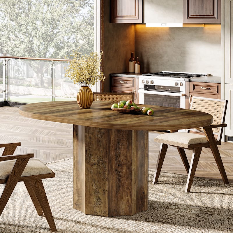 Oval Dining Table, Kitchen Table for Living Room, Dinner Reception Room