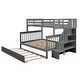 preview thumbnail 39 of 46, Twin-Over-Full Bunk Bed with Twin size Trundle, Storage and Guard Rail for Bedroom, Dorm, for Adults