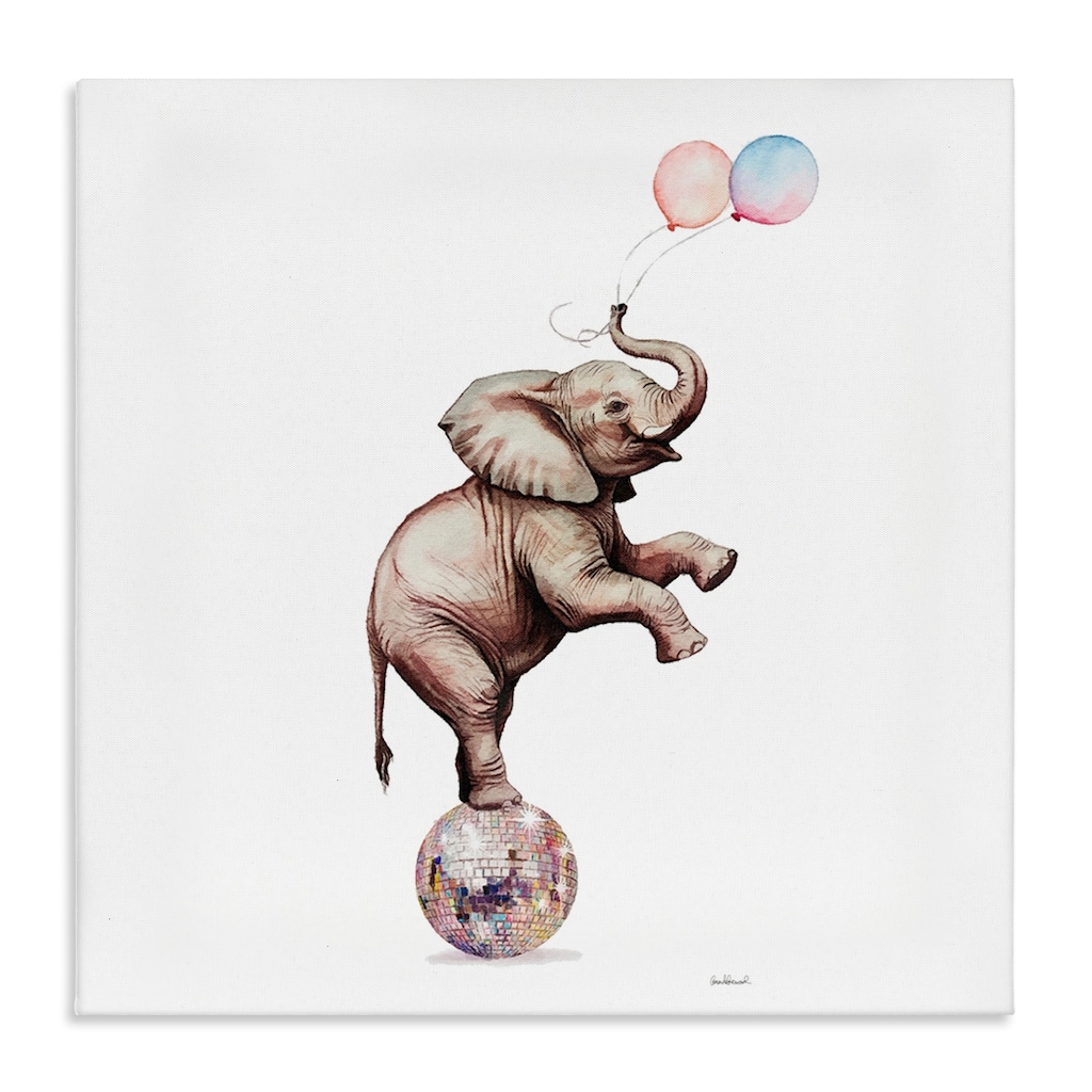 Stupell Elephant & Balloons Disco Canvas Wall Art Design By Amanda Greenwood