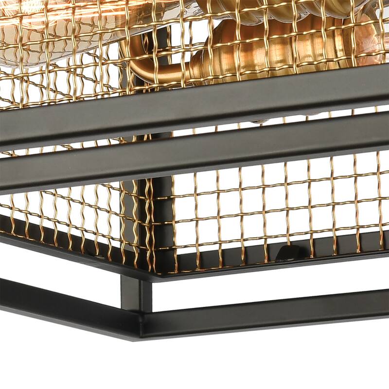 Elk Home Jarvis Black With Metal Shade 2 Light Flush Mount