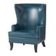 preview thumbnail 2 of 14, Canterburry High Back Bonded Leather Wing Chair by Christopher Knight Home
