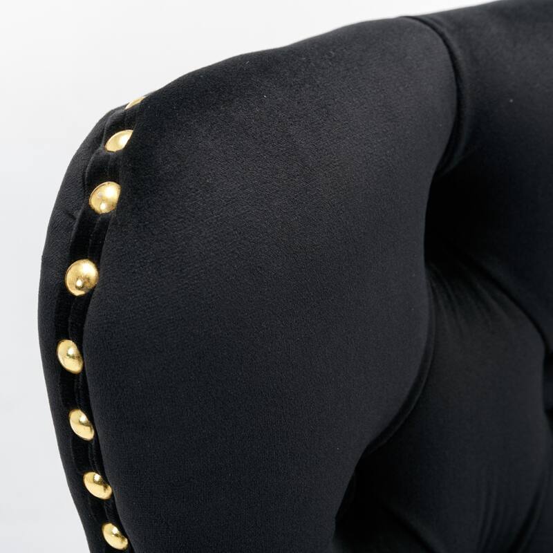 Roomfitters Modern Corduroy Dining Chairs Set of 2, Upholstered Armless Accent Chairs with Gold Metal Frame