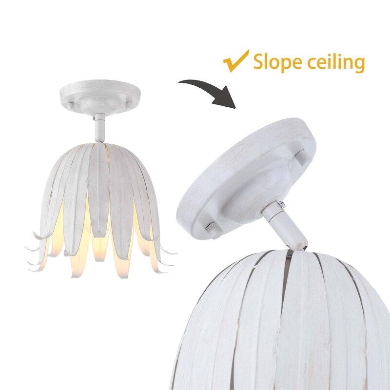 Acroma 1-Light Steel Dimmable Semi Flush Mount - N/A