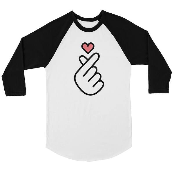 Shop 365 Printing Finger Heart Womens Baseball Tee Strong
