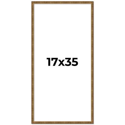 17x35 Frame Gold Kingsley Distressed Solid Wood Picture Frame Width