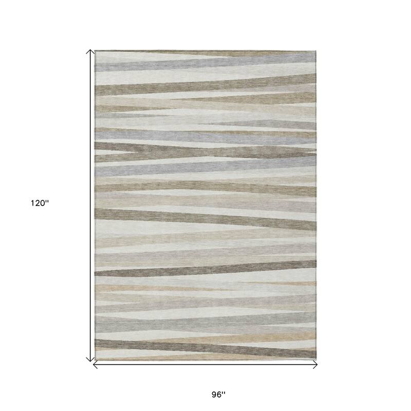 HomeRoots Striped Transitional Rectangle Outdoor Rug
