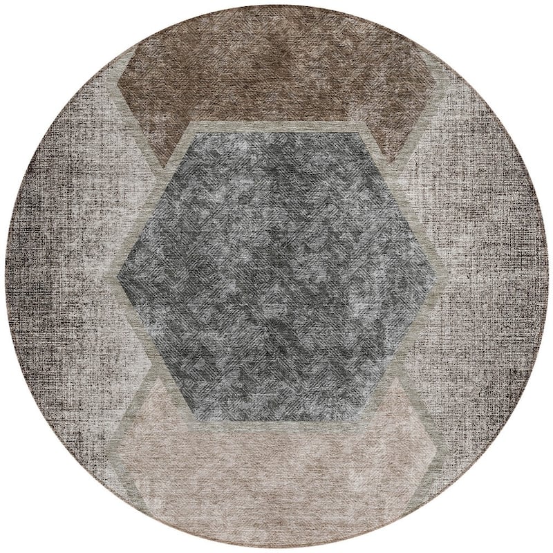 HomeRoots Geometric Transitional Rectangle Outdoor Rug