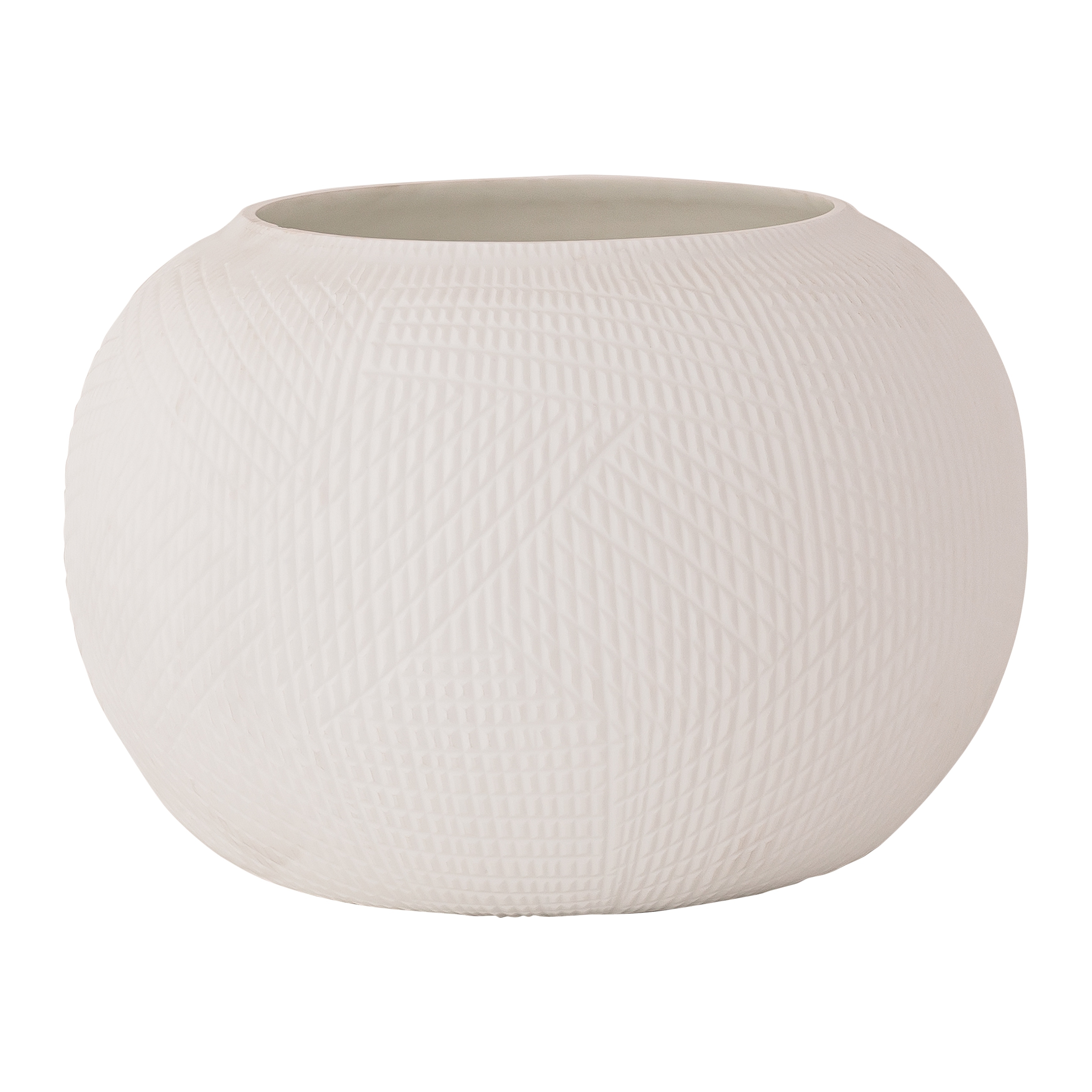 Atlas Besse Rounded Matte White Glass Vase