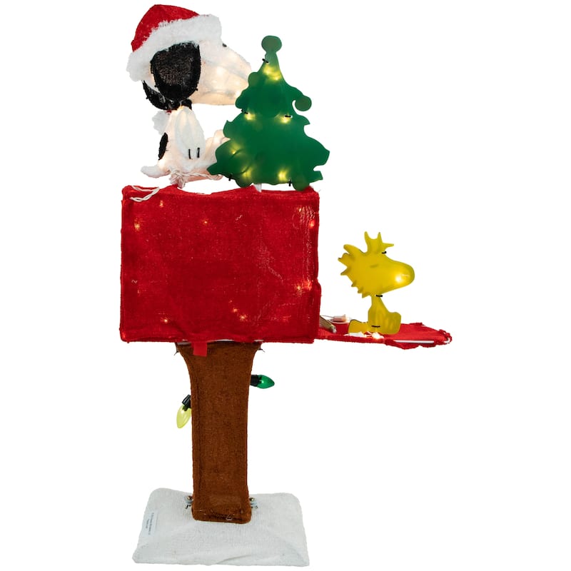 32" LED Peanuts Snoopy Mailbox Outdoor Christmas Decor Clear Lights - Multi
