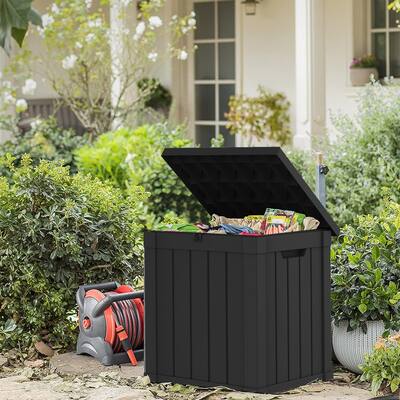 50 Gallon Waterproof Resin Deck Box Large Outdoor Storage for Patio Furniture - N/A