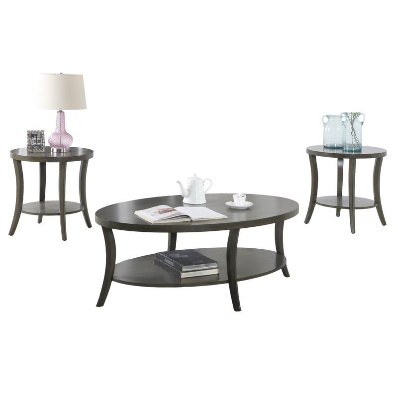 Modern Storage 3-piece Table Set with Coffee Table and 2 End Tables for Living Room