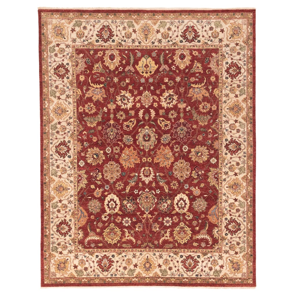ECARPETGALLERY Hand-knotted Jamshidpour Dark Red Wool Rug - 7'11 x 10'0