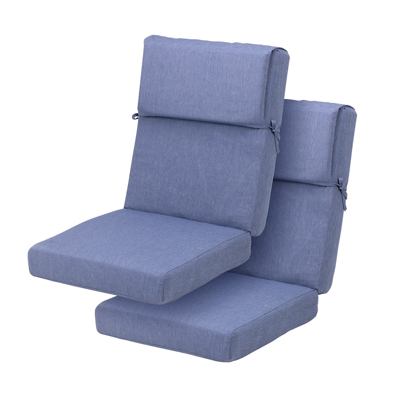 Aoodor Patio High Back Chair Cushions Set of 2 - Chambry Blue