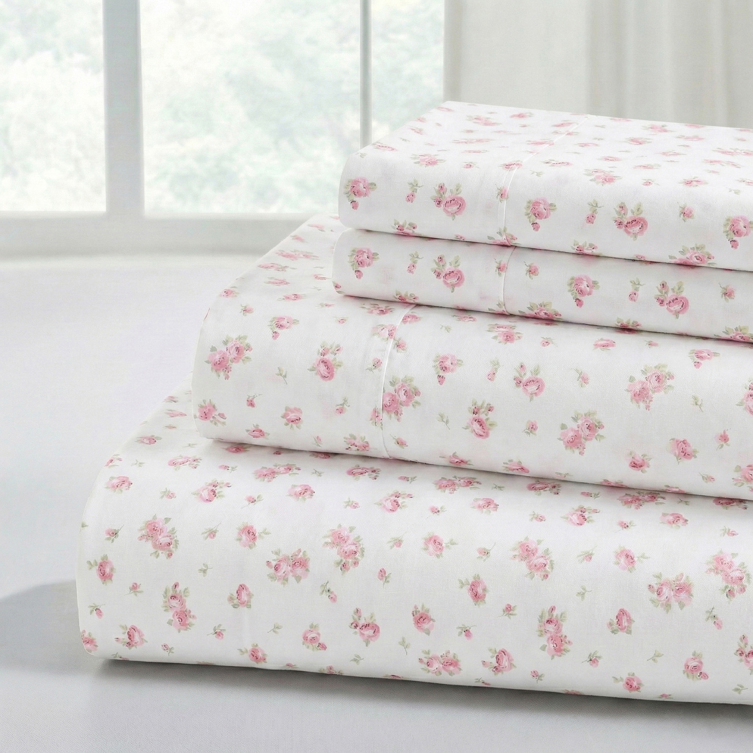 Modern Threads Sweet Rose Printed 4-piece Bed Sheet Set