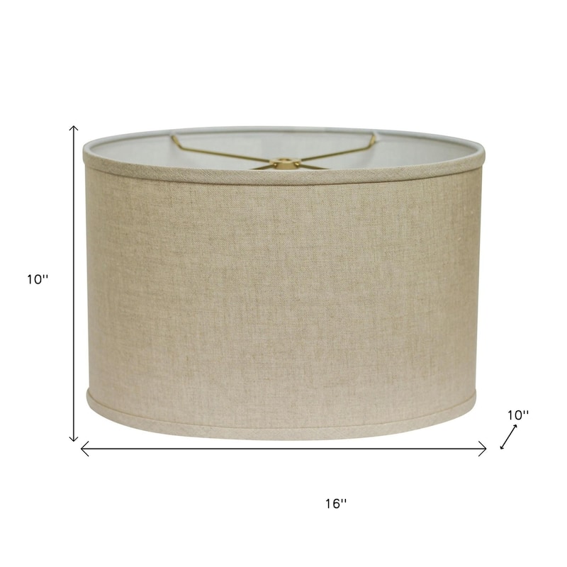 HomeRoots Dark Brown Linen Oval Lamp Shade - 16