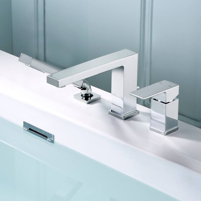 Luxier RTF17-T Deck Mounted Roman Tub Faucet with Hand Shower