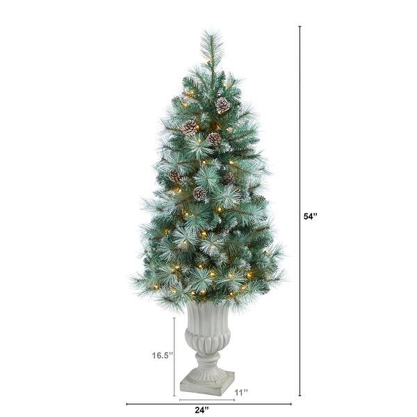 4.5' Artificial Christmas Tree with 100 Lights in Decorative Urn