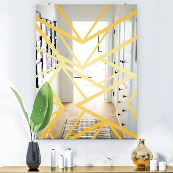 slide 2 of 5, Designart 'Capital Gold Essential 27' Glam Mirror - Decorative Printed Wall Mirror 23.7 in. wide x 31.5 in. high