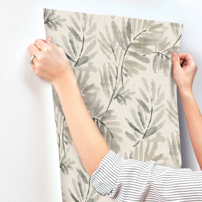 A-Street Prints Serenade Grey Ferns Wallpaper