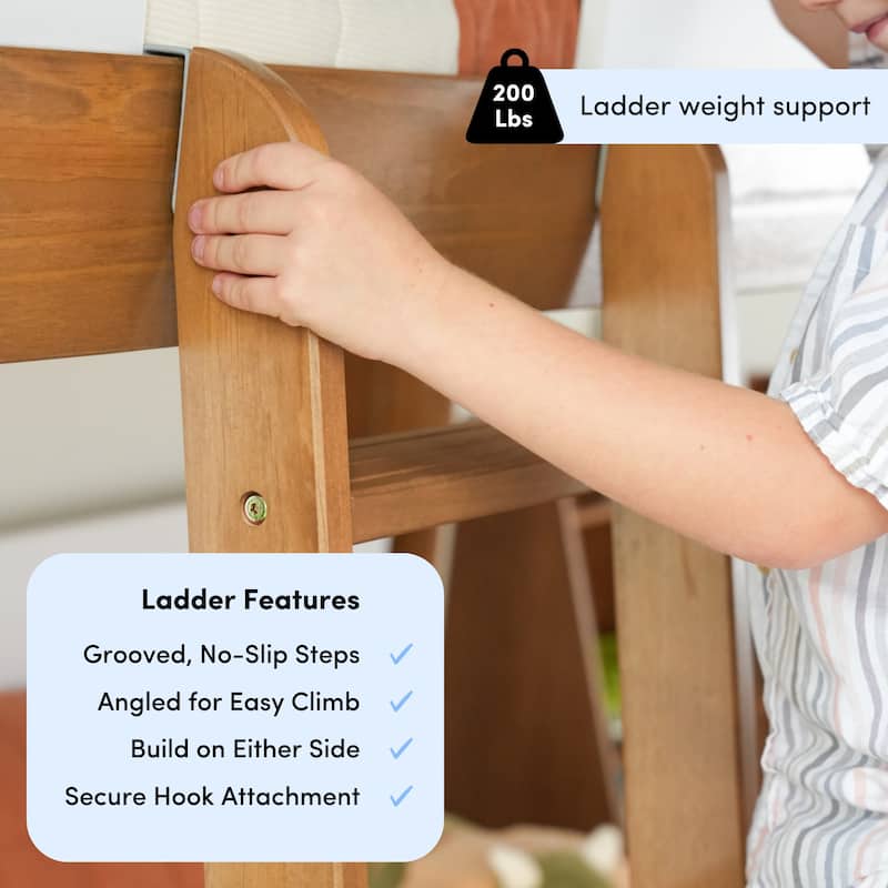 Max and Lily L-Shaped Twin over Full Bunk Bed with Ladder on End