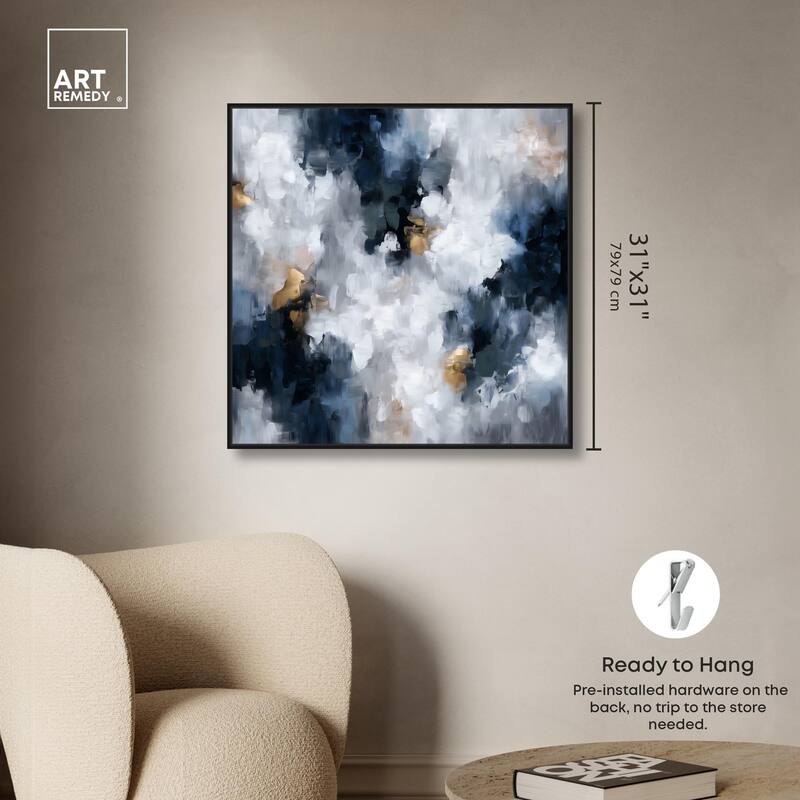 Midnight and Ivory I Canvas by Art Remedy