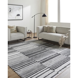 Yasmin Transitional Stripe Jute Area Rug