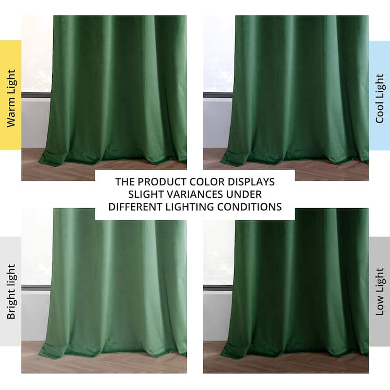Exclusive Fabrics Basic Deluxe Velvet Curtains Pair - 2 Panels - Grommet Room Darkening Curtains