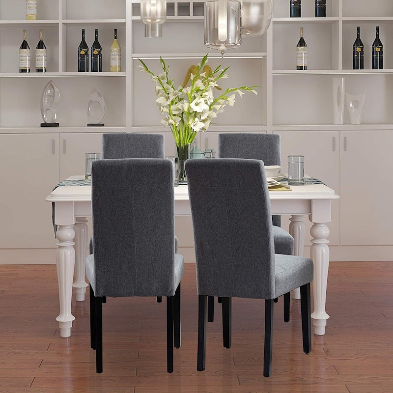 Copper Grove Elorza Grey Upholstered Solid Wood Armless Accent Chairs (Set of 2) - 12 x 18 x 36 Inches