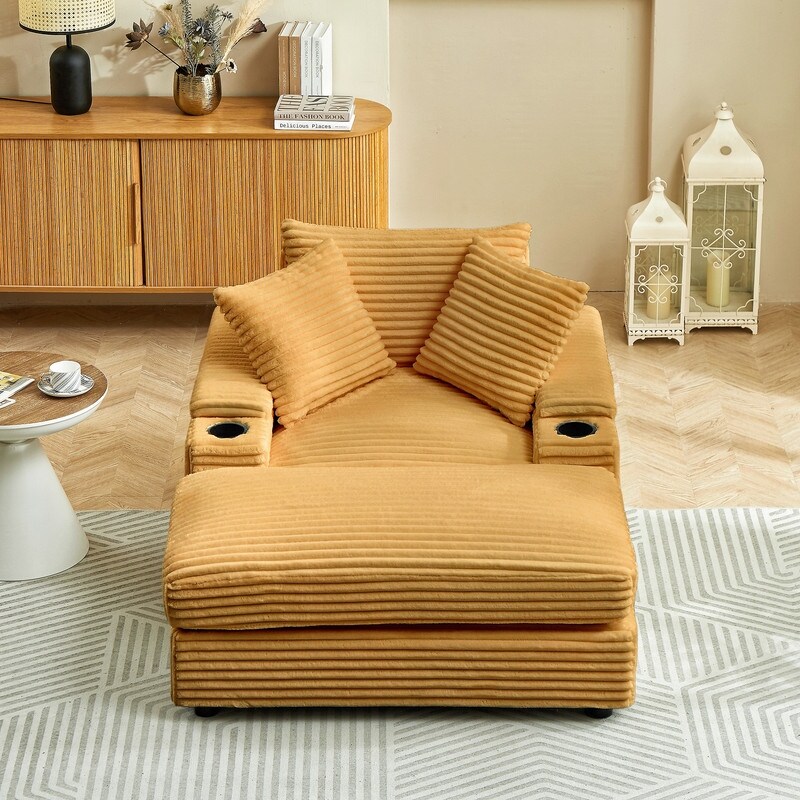 Oversized Chairs 54''W Oversized Chaise Lounge Chair Indoor With