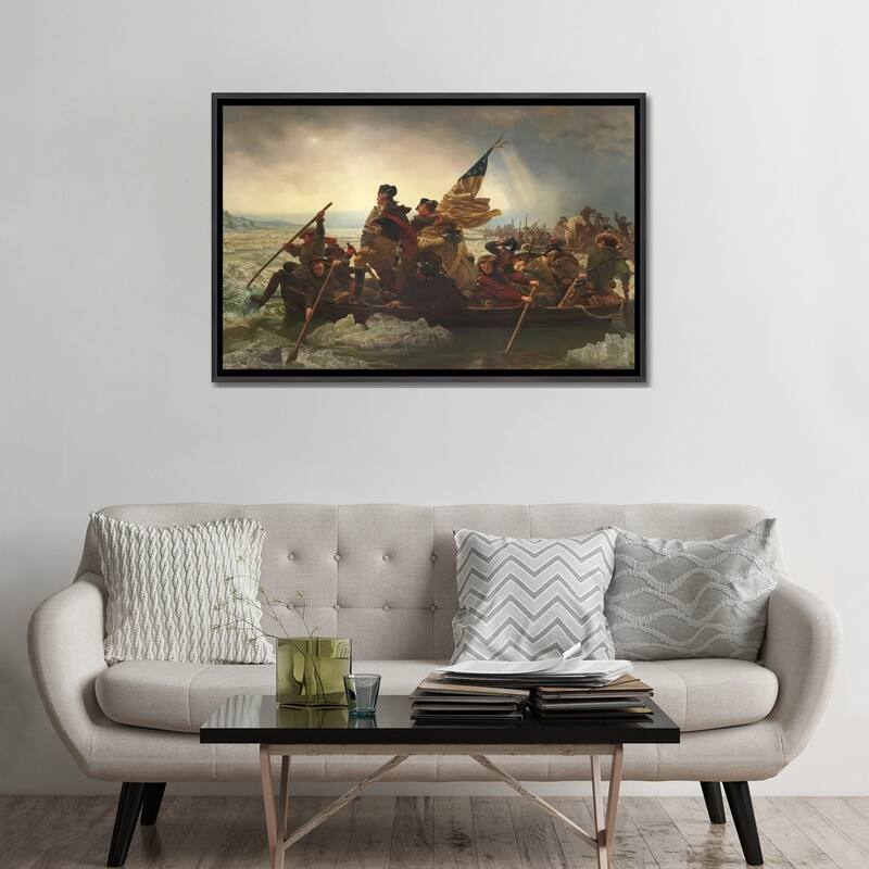 iCanvas "Painting Of George Washington Crossing The Delaware" by Stocktrek Images Framed