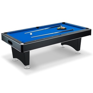 Hathaway Hustler Billiard Pool Game Room Table with Ball Return - Black with Blue Felt