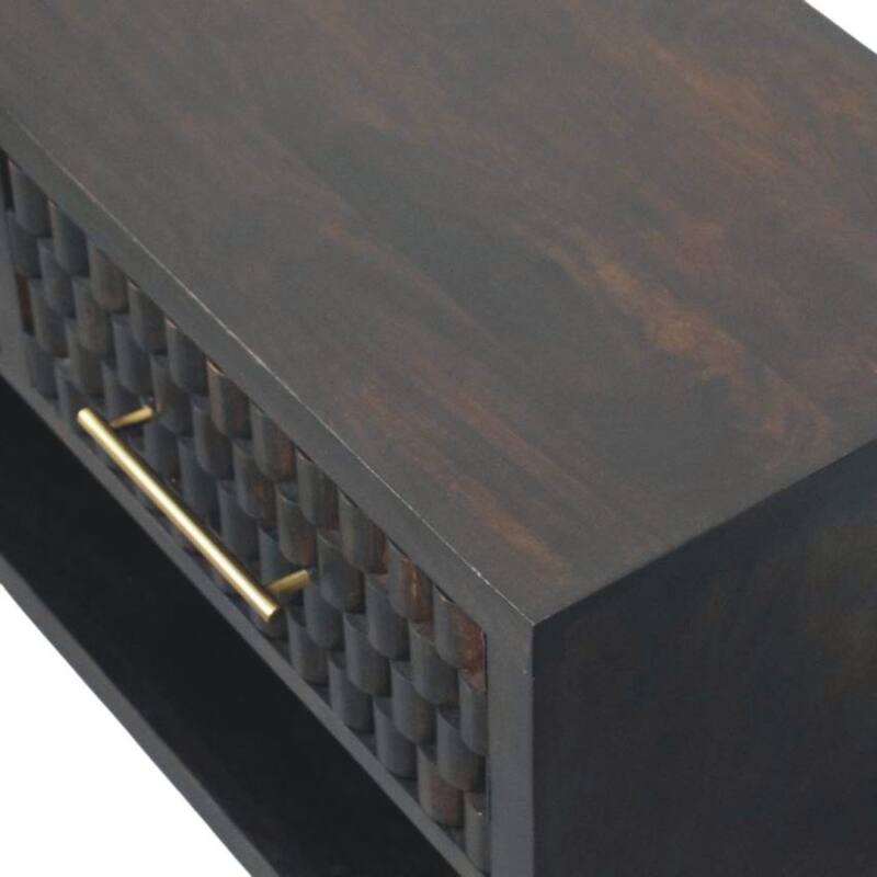 Artisan Furniture Solid Wood Arno Shoe Storage Unit, Mocha, 2-Drawers, 1-Shelf - N/A