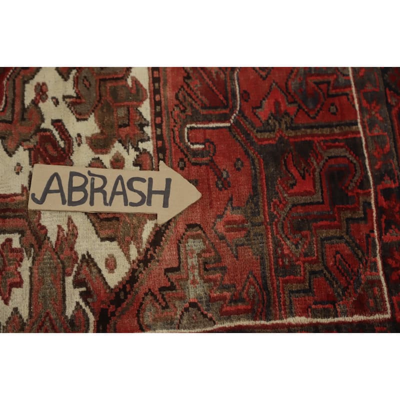 Hand Knotted Oriental 100% Wool Carpet Traditional Medallion Red Heriz Area Rug - 10' 1'' X 8' 2''