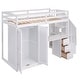 preview thumbnail 28 of 34, Twin Loft Bed with Wardrobe, Desk, Drawers, Cabinet, and Staircase, Grey