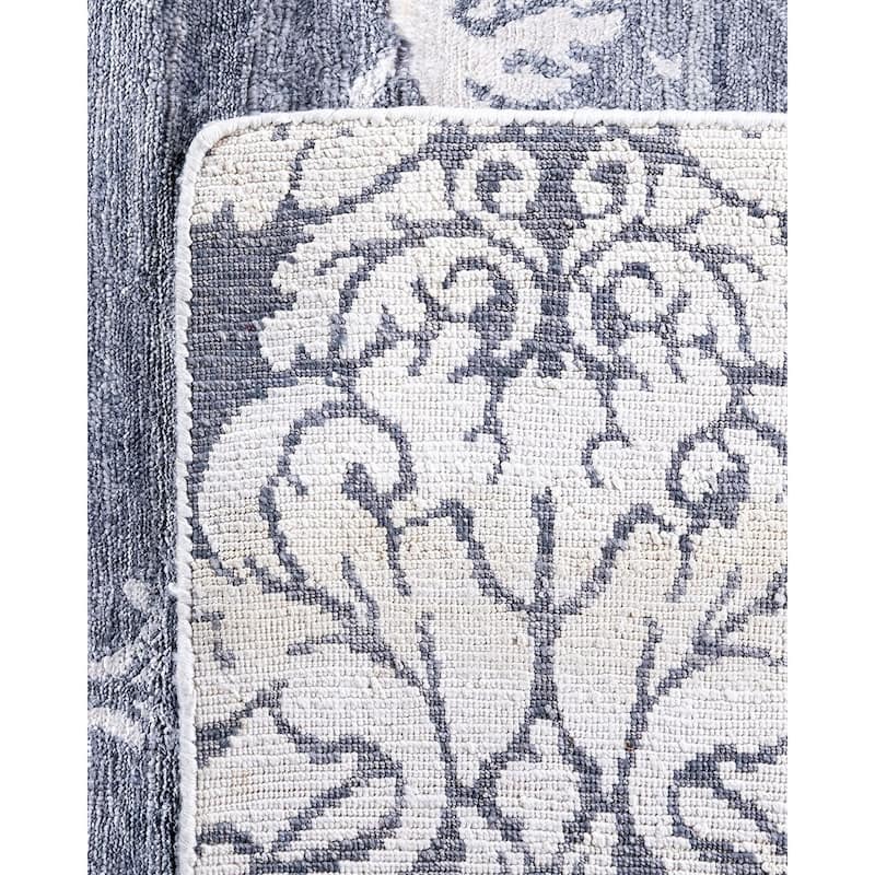Modern One-of-a-Kind Hand-Knotted Area Rug, Blue - 9' 2" x 12' 1"