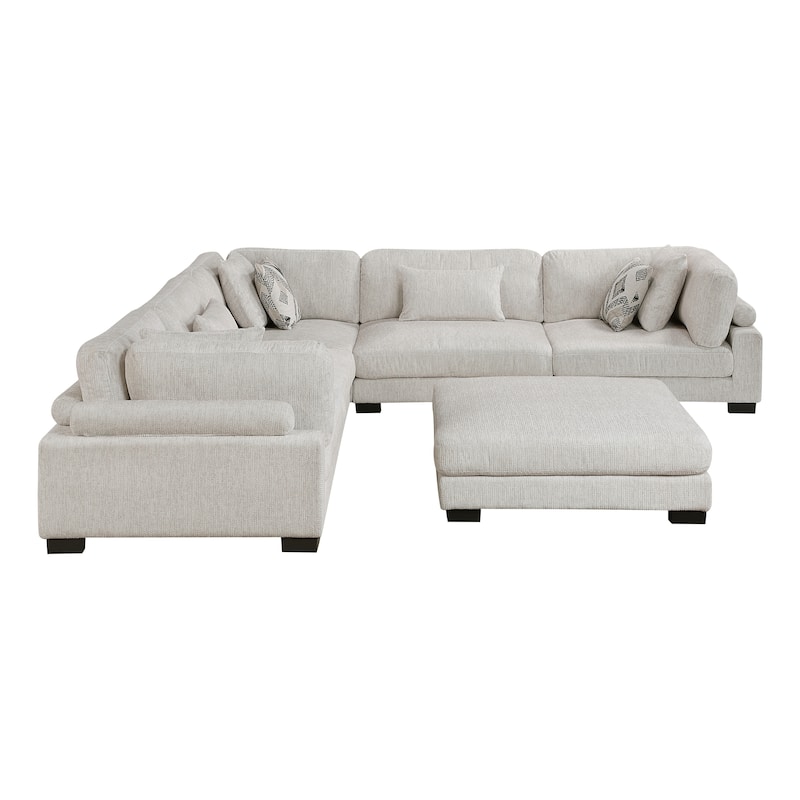 Abbeville Microfiber 6-Piece Modular Sectional with Ottoman