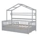 preview thumbnail 35 of 34, Pinewood House Bed with Roof, 2 Drawers, and Shelf, Full-Length Guardrails