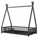 preview thumbnail 18 of 38, Metal house triangular structure platform bed