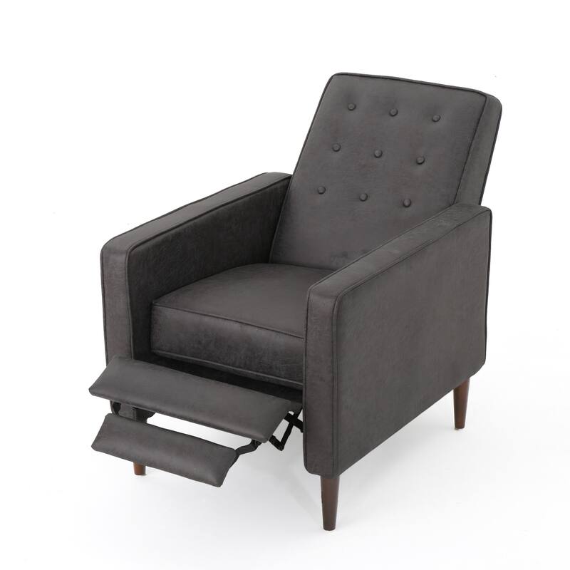 Mid-Century Modern Recliner, UpholAstered Recliner With Beech Wood Legs