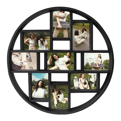 HELLO LAURA 9 Openings Collage Picture Frame Black Family Pictures Wall Decor