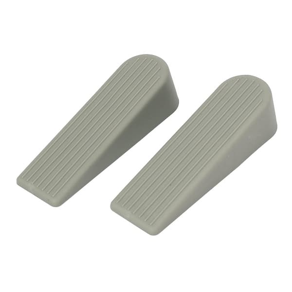 Rubber Safety Wedge Jam Door Stopper Doorstop Gray 100mm Length 2pcs