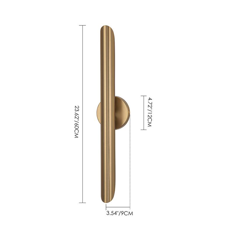 23.6-inch Minimalist Linear Dimmable Bathroom Vanity Light over Mirror Metal LED Wall Sconces Lighting