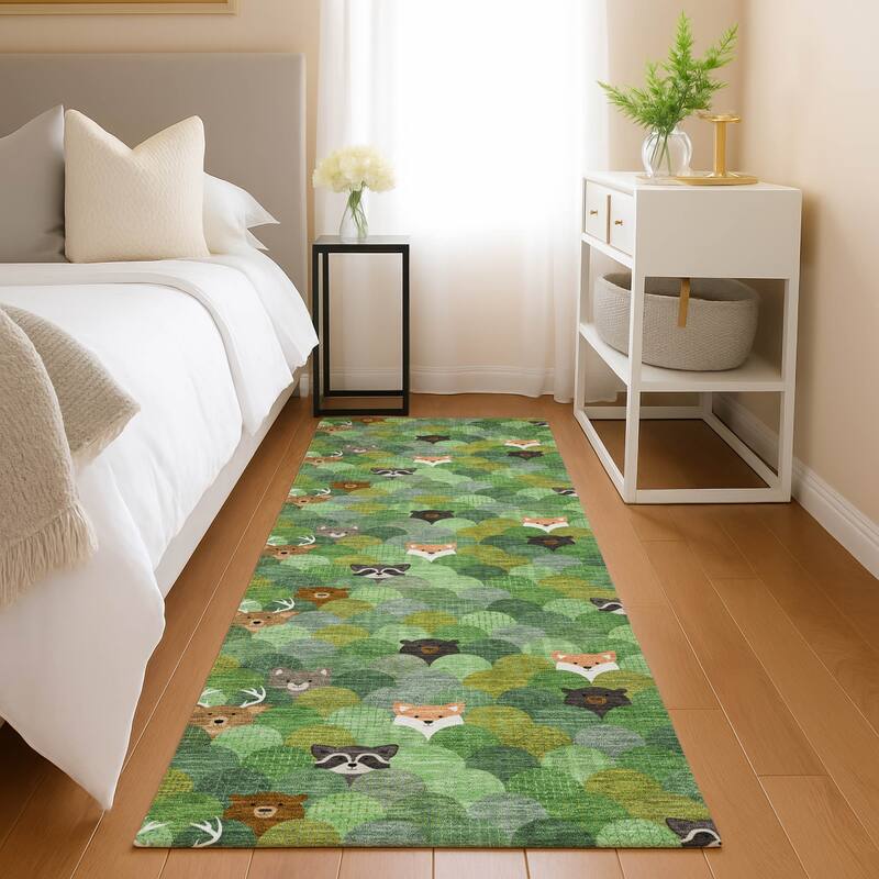 Machine Washable Indoor/ Outdoor Whimsy Critters Chantille Rug