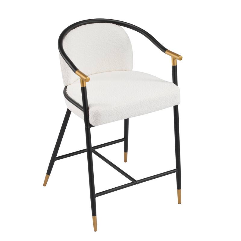 Roomfitters Upholstered Counter Stool Set of 2, Modern Metal Frame Bar Stool for Kitchen Island