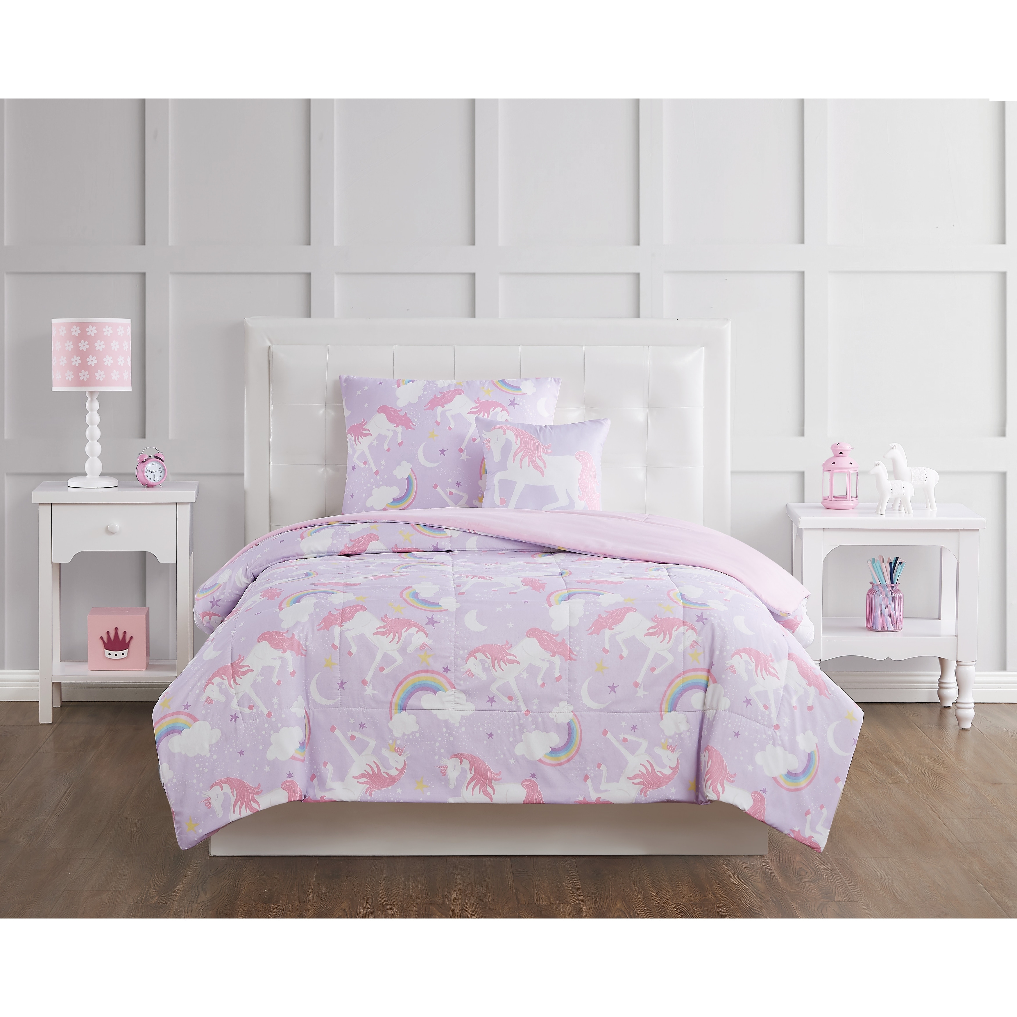 Porch & Den Myrica Unicorn and Rainbow 4-piece Comforter Set