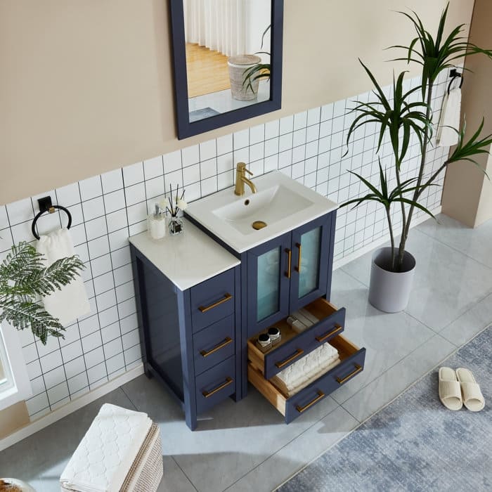 Vanity Art 36-Inch Single Sink Bathroom Vanity with Top & Free Mirror - 36 X 18.1 X 35.8