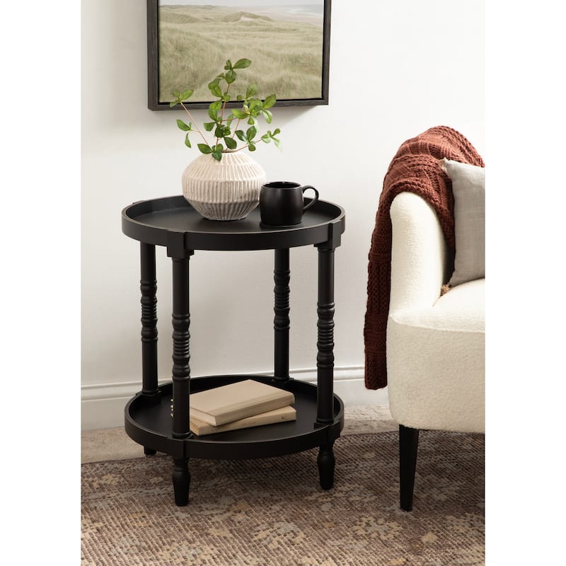 Kate and Laurel Bellport Round Wood Side Table