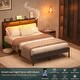 preview thumbnail 6 of 94, Farmhouse Wood Platform Bed Frame with Charged Station and LED Lights